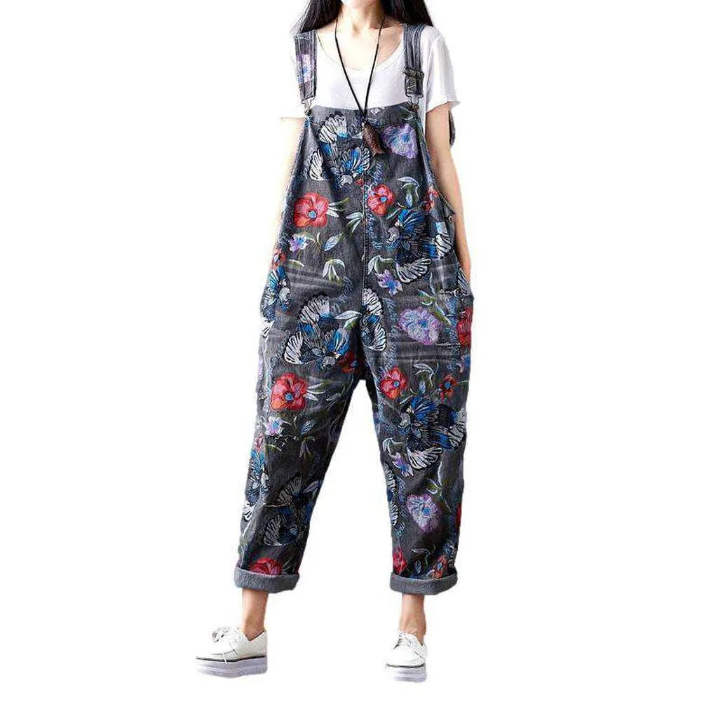 Painted Jean Overall for Women - Grey