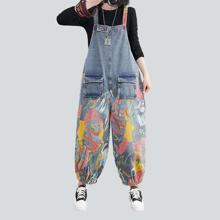 Painted y2k jean overall for women | Jeans4you.shop