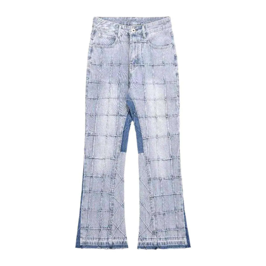 Patchwork men's street jeans