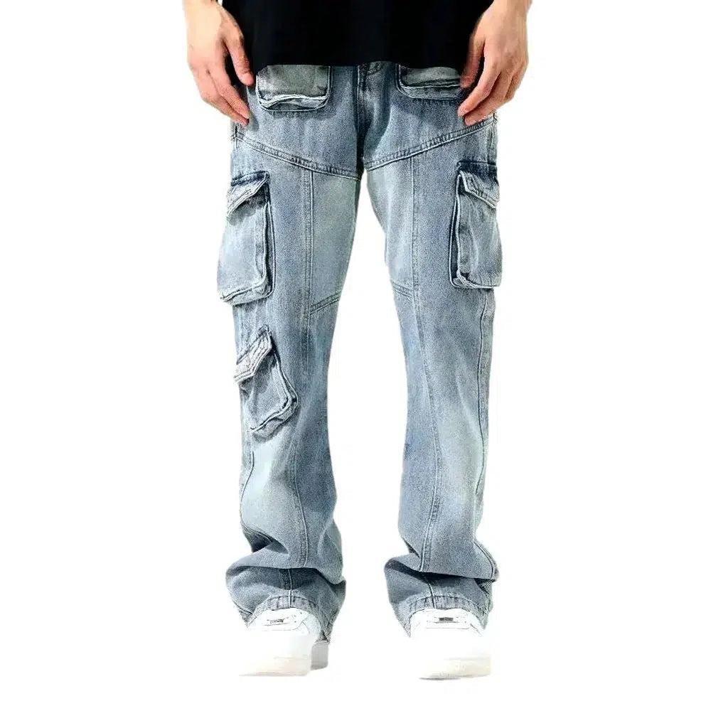 Patchwork stitching jeans
 for men