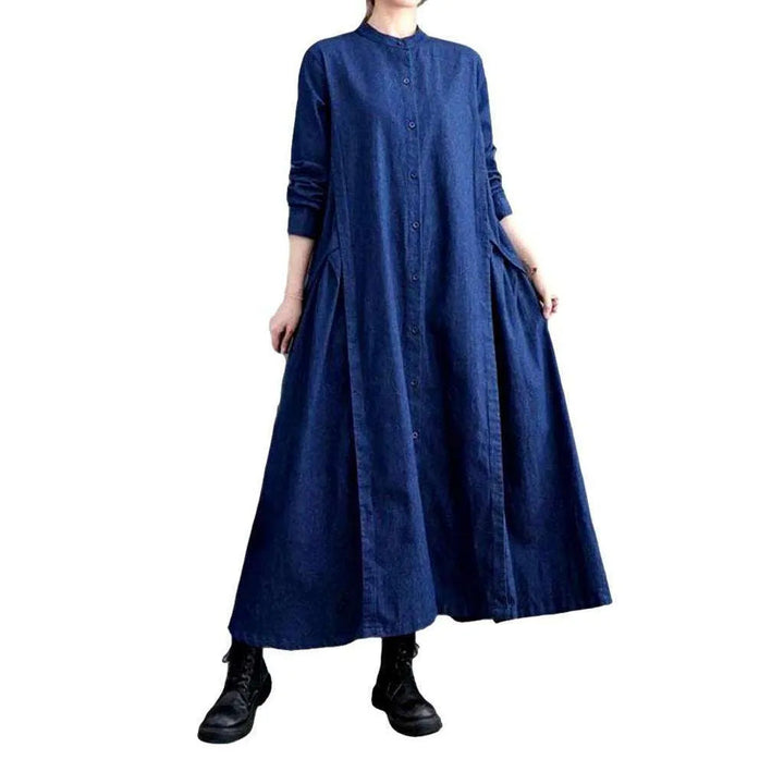 Pre-millennium Style Jean Dress - Blue