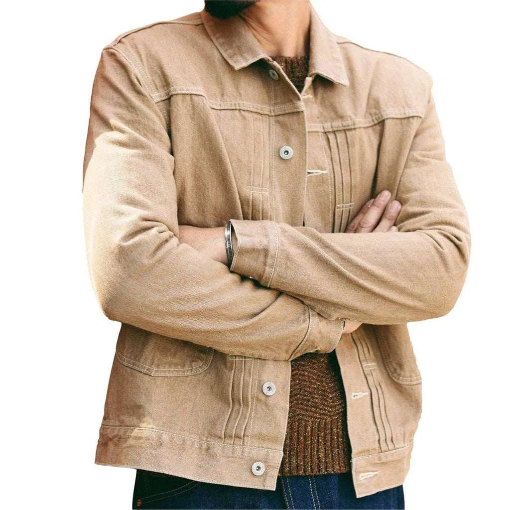 Premium sand color jeans jacket