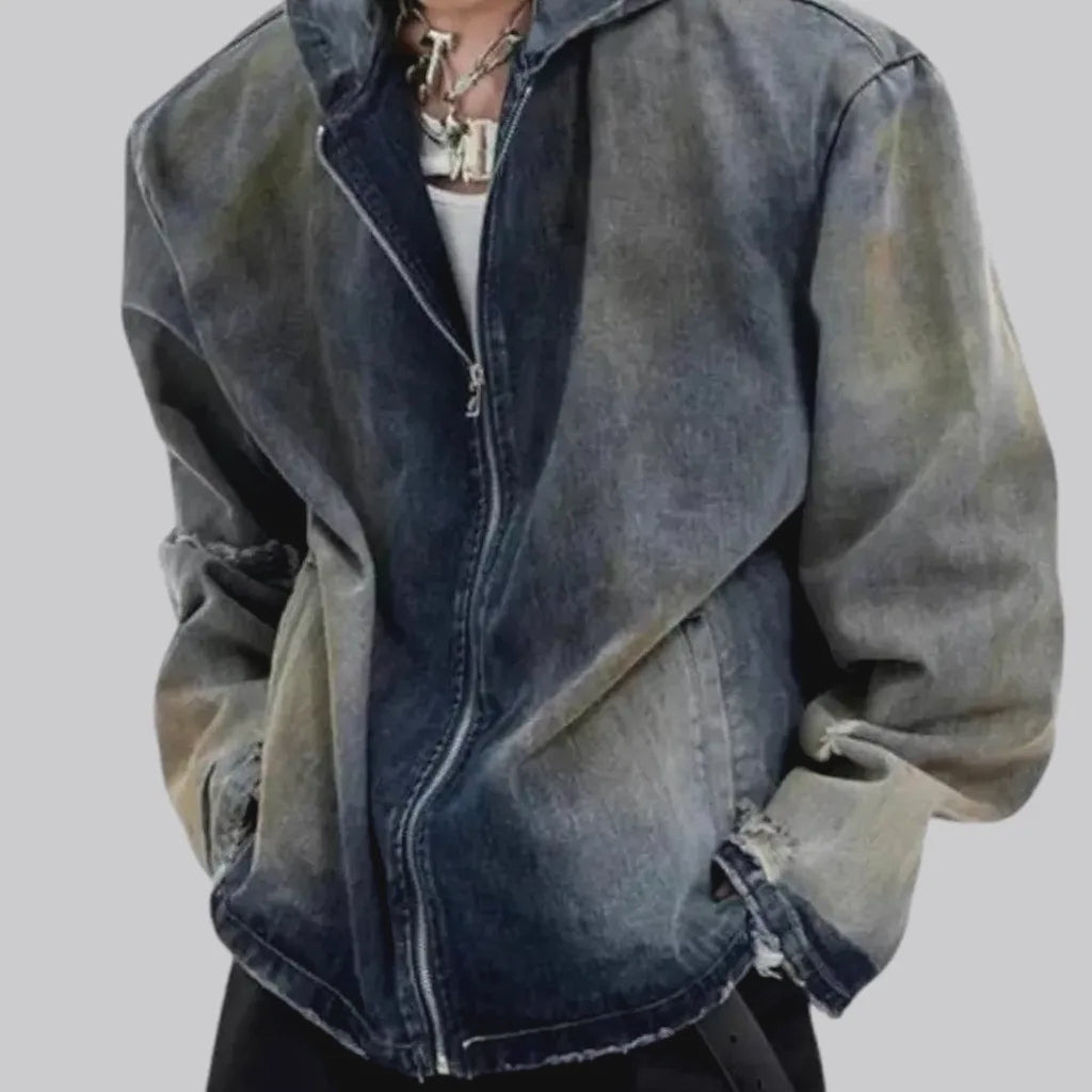 Fashionable grunge oversized men's denim jacket | Jeans4you.shop