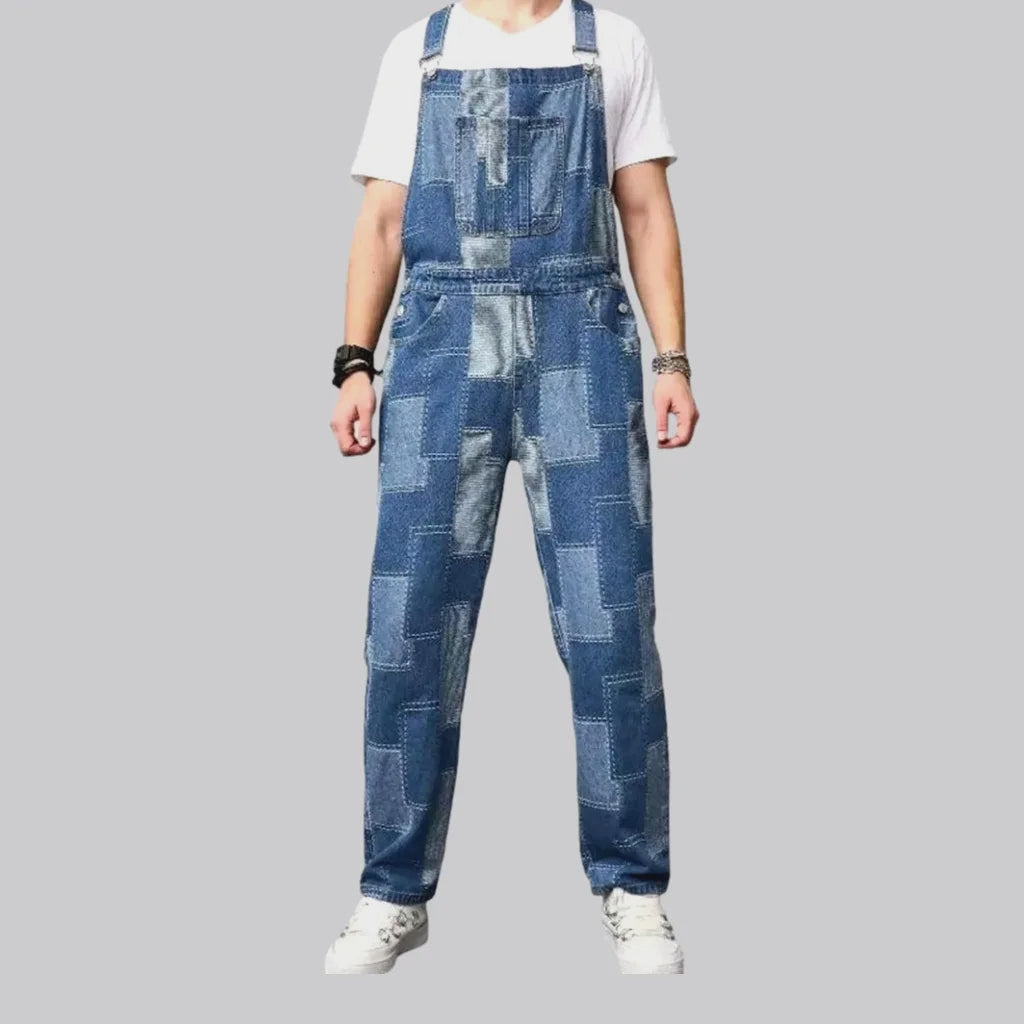 Boho patchwork design men's jeans dungaree | Jeans4you.shop