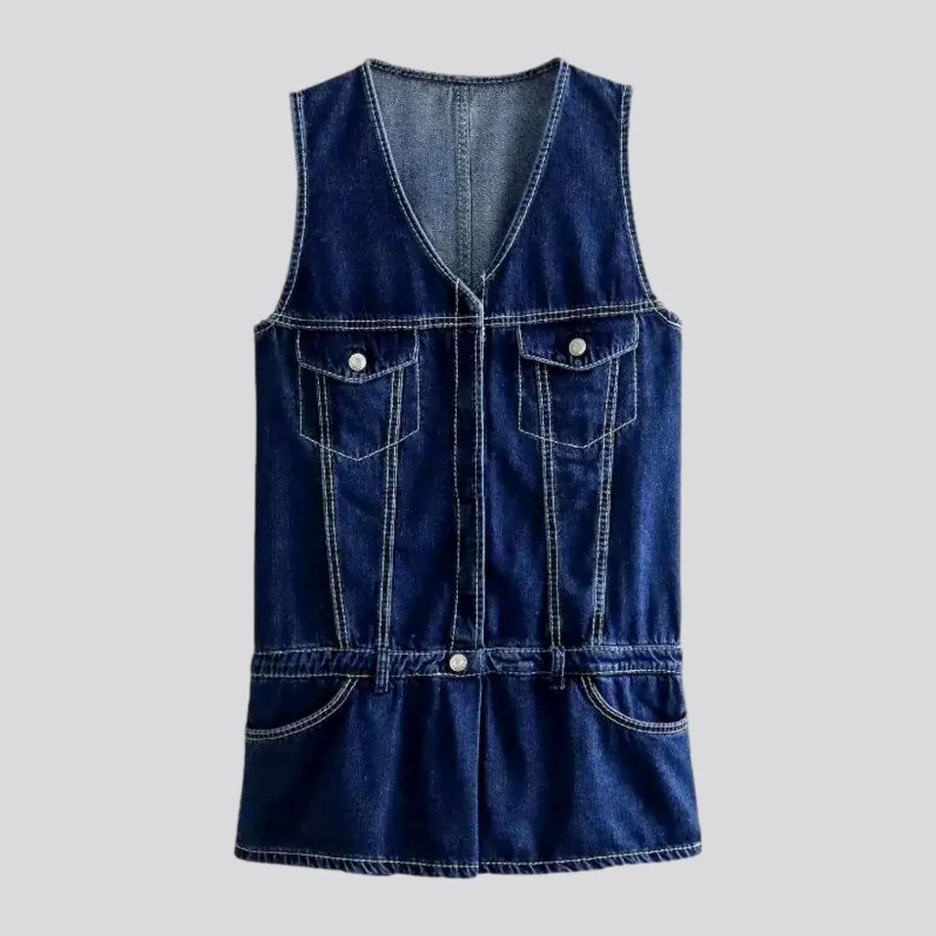 Regular Fit Trendy 90s Denim Vest for Ladies | Jeans4you.shop