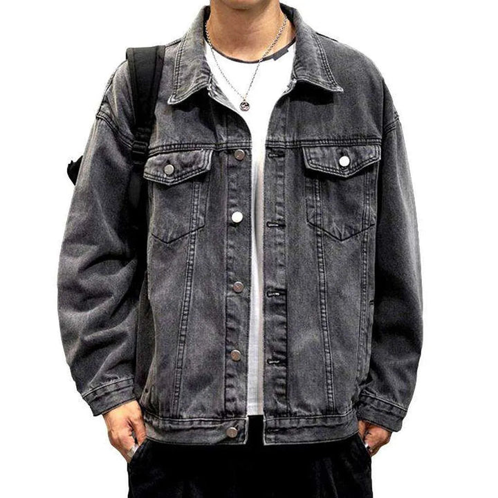 Retro oversized men's denim jacket