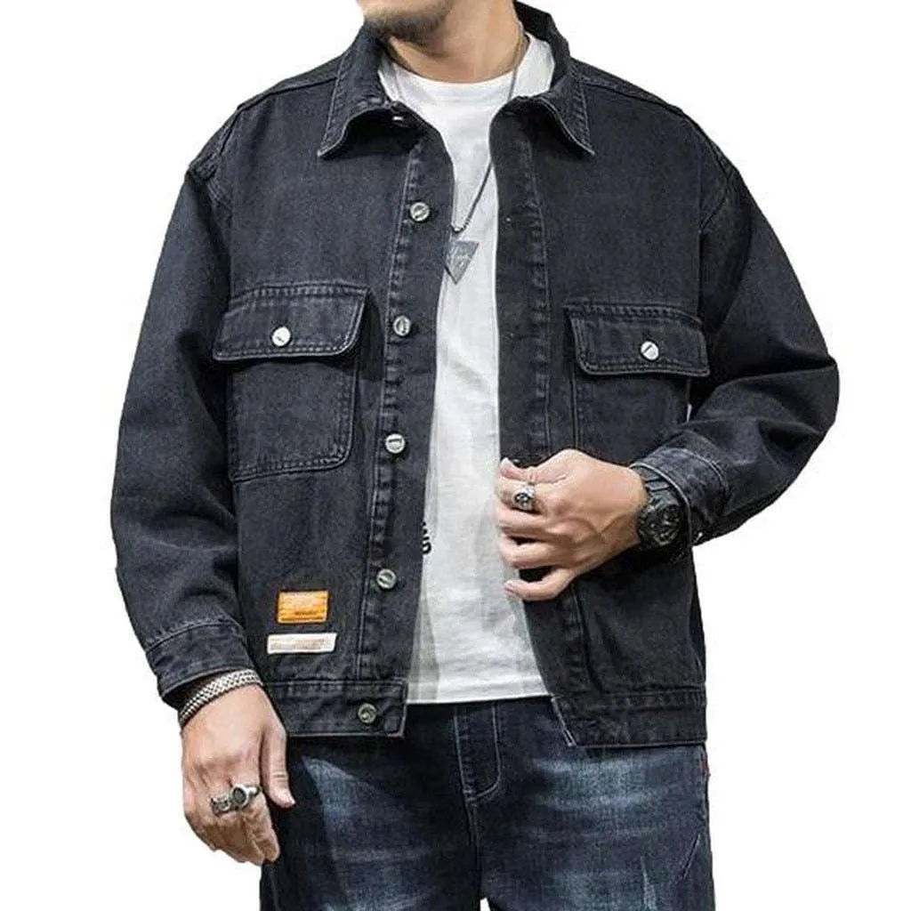 Retro oversized men's jeans jacket