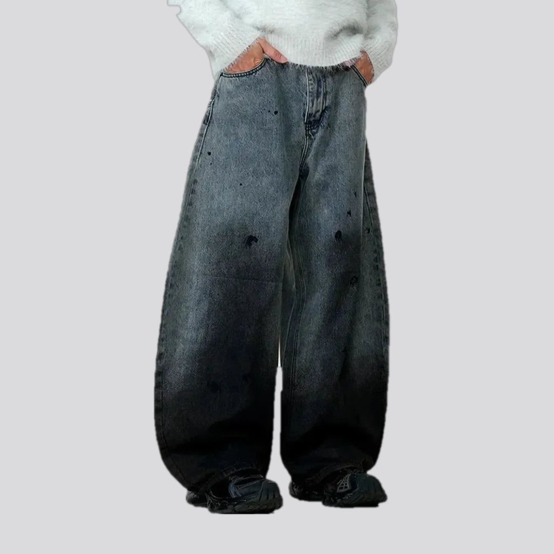 Retro Paint Pattern Baggy Men's Jeans | Jeans4you.shop