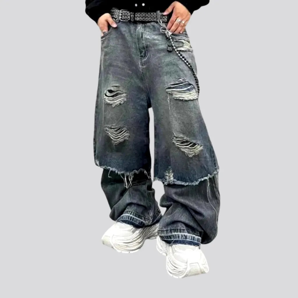 Retro Style Frayed Hems Men's Jeans | Jeans4you.shop