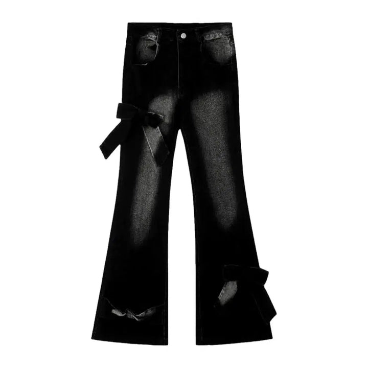Ribbons women's embellished jeans