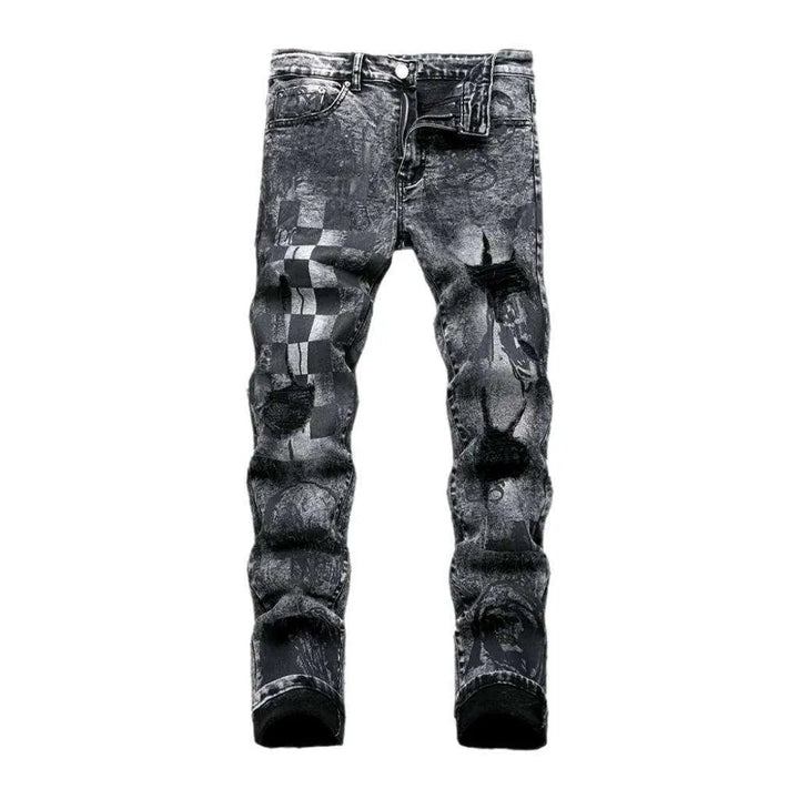 Ripped painted jeans
 for men