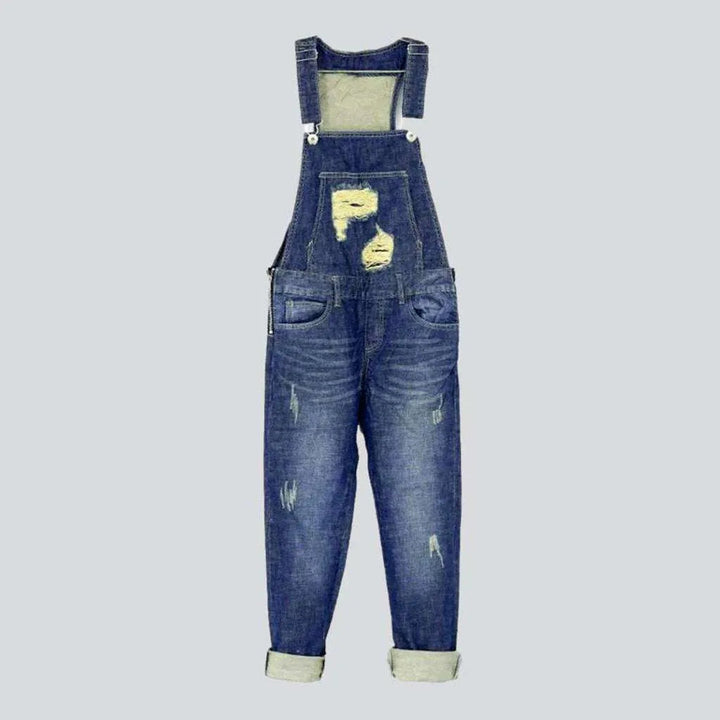 Ripped women's denim overall | Jeans4you.shop