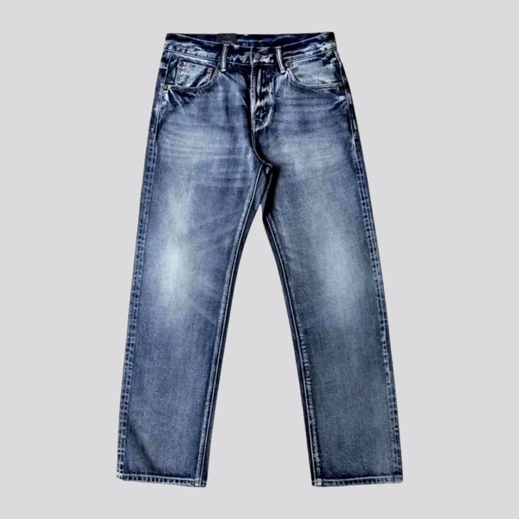 Sanded Mid Rise Straight Men's Jeans | Jeans4you.shop