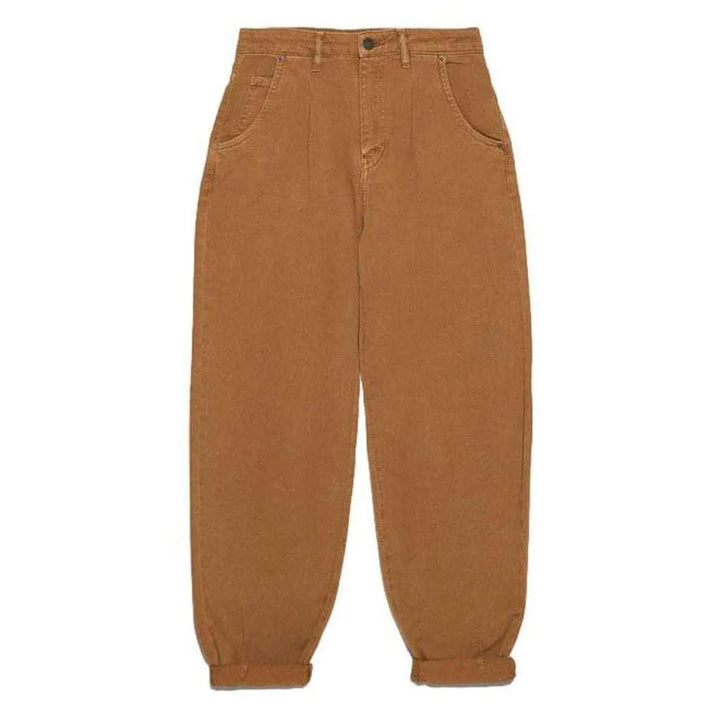 Short women's baggy denim pants