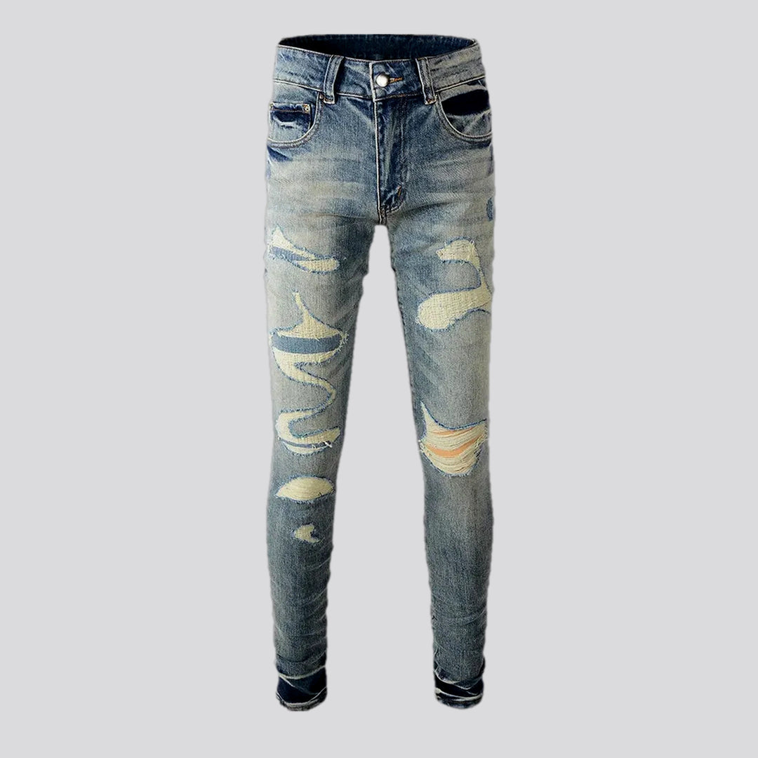 Skinny Grunge Style Stonewashed Men's Jeans | Jeans4you.shop