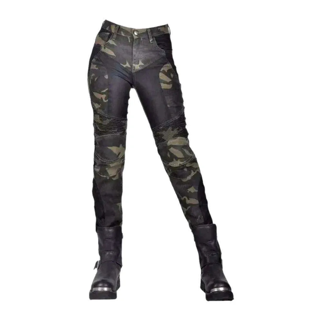 Slim biker women's jean pants