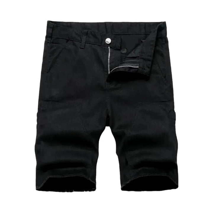 Slim carpenter-loop denim shorts