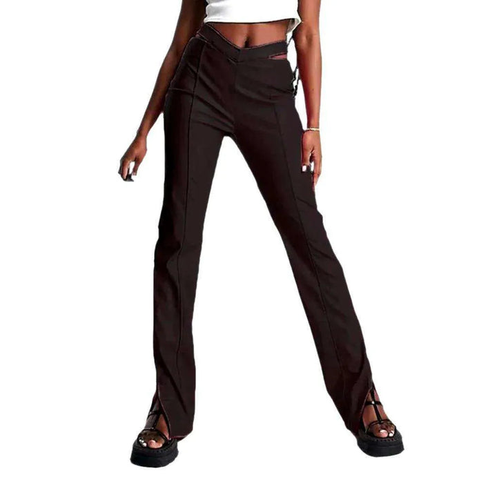 Slim front-seams women's denim pants