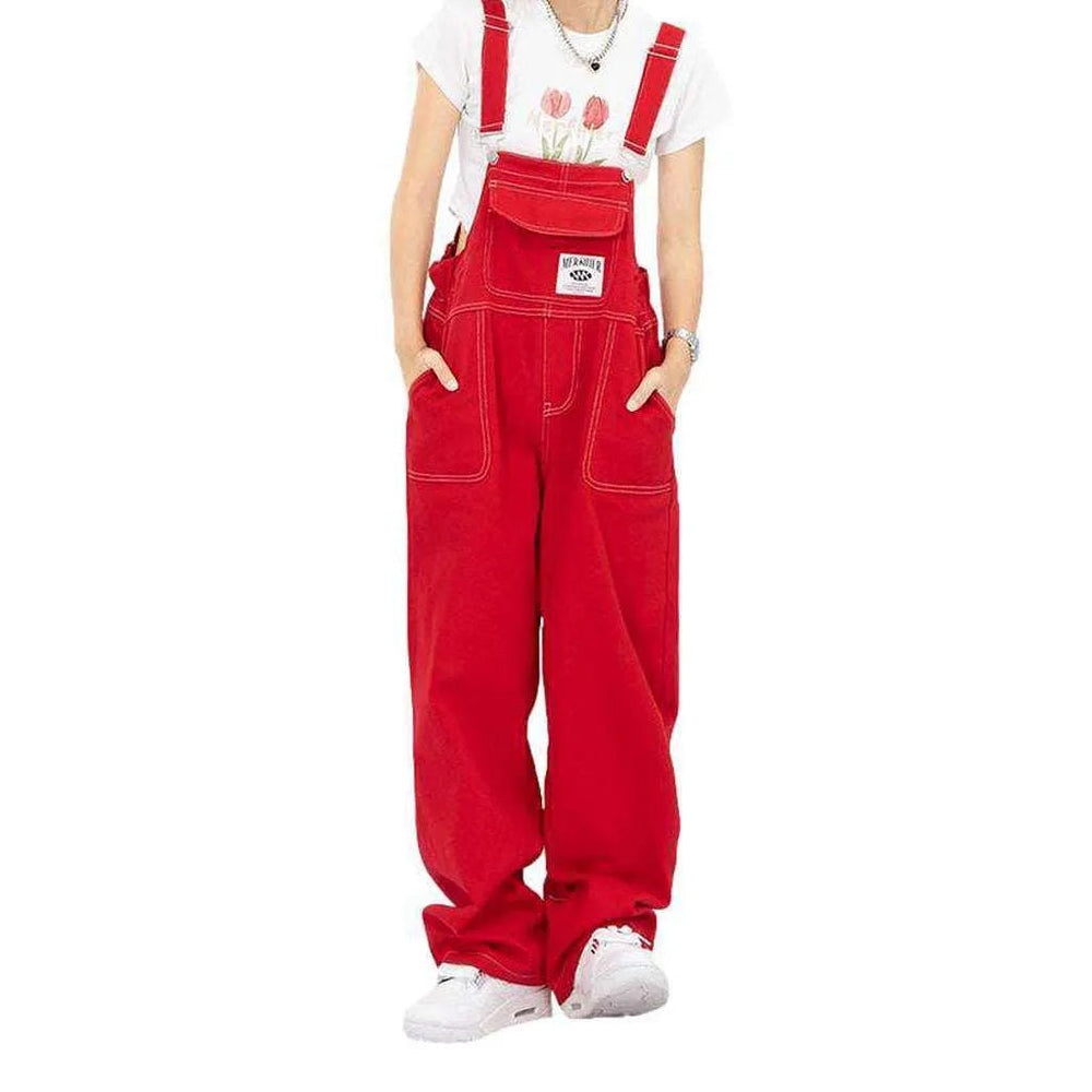 Trendy Street Women's Jean Overall - Red