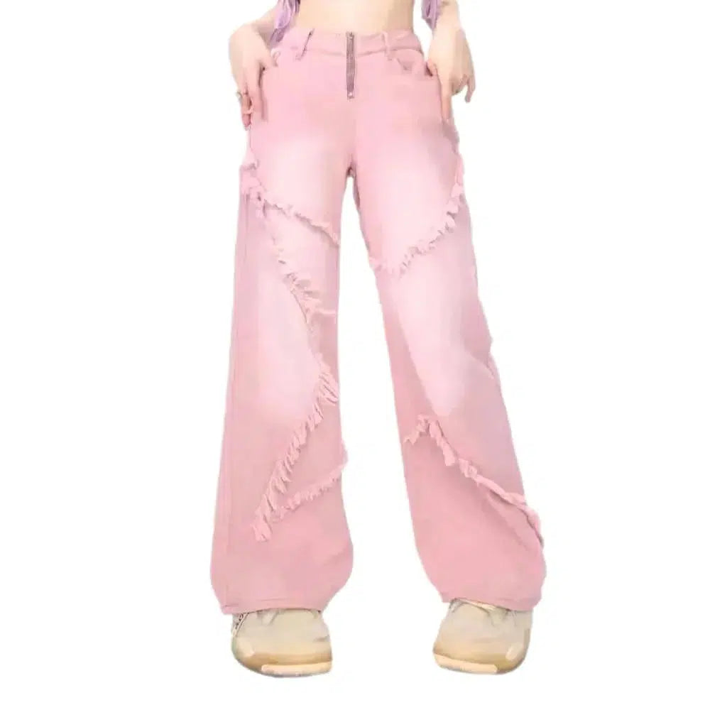 Star-embroidery jeans
 for ladies