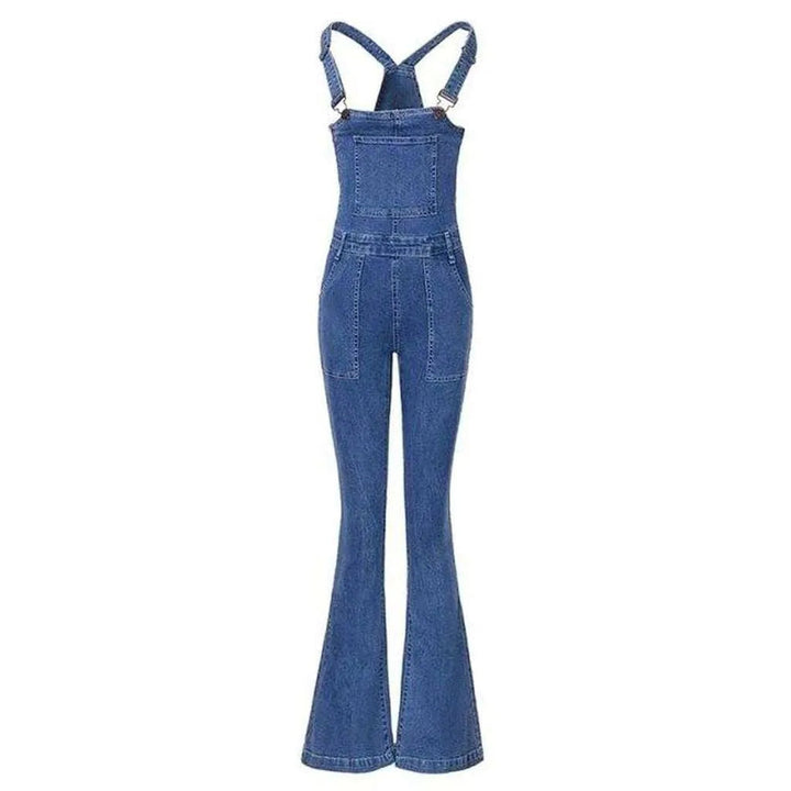 Stonewashed Denim Overall for Women - Blue