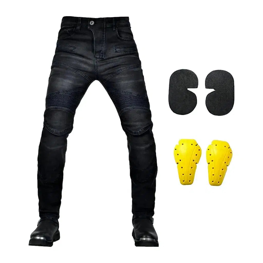 Stonewashed moto jeans
 for men