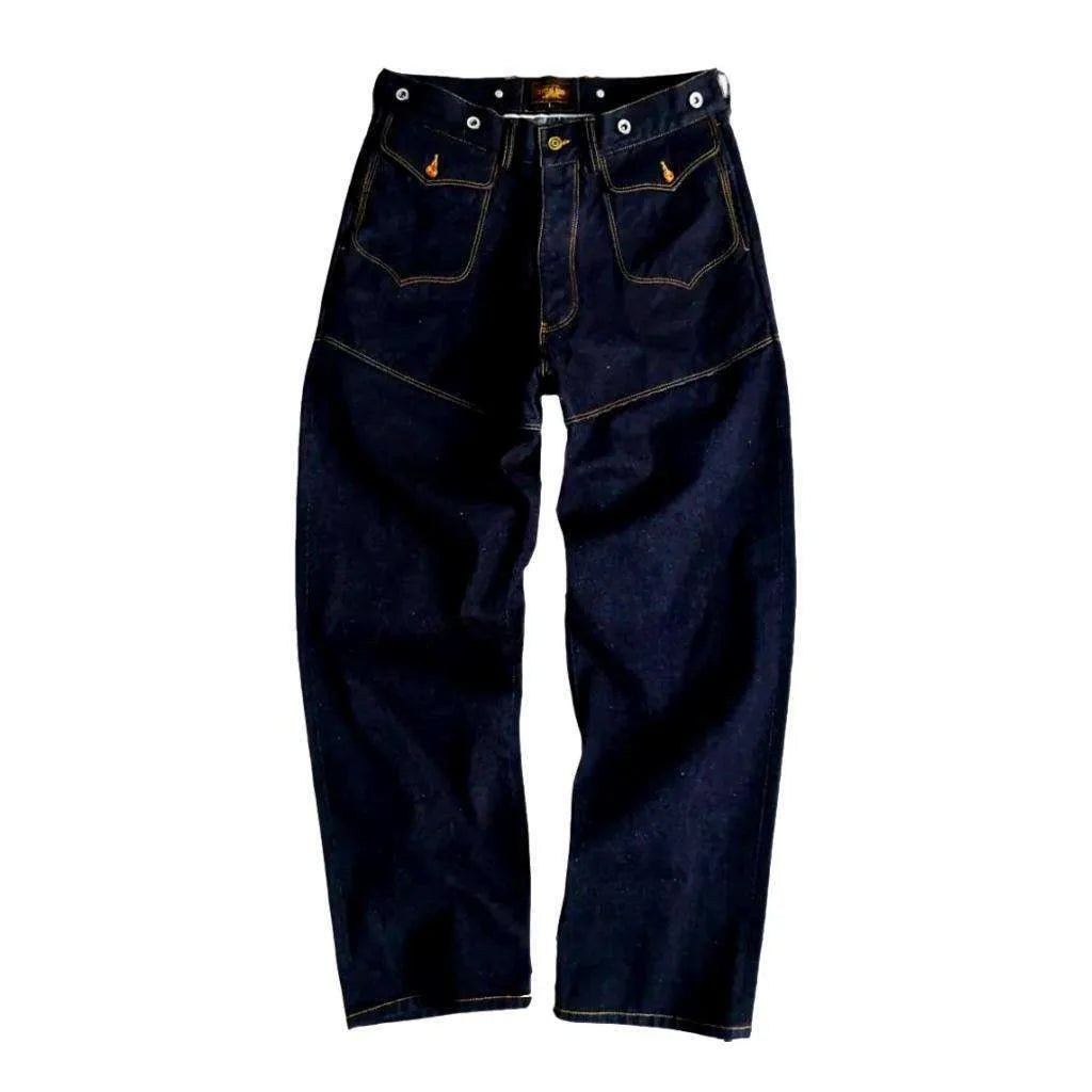 Straight mid-waist selvedge jeans