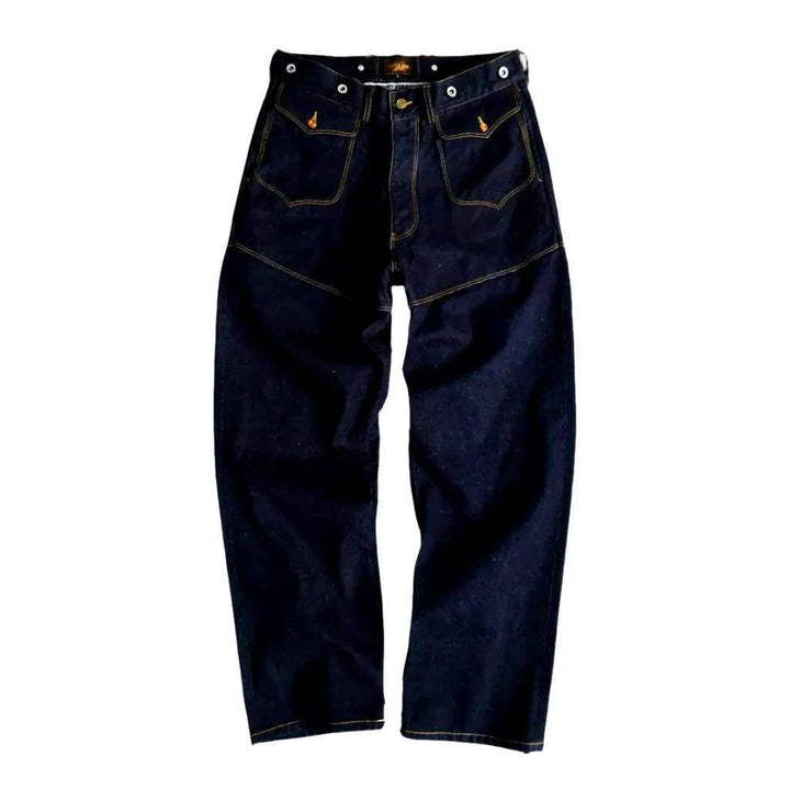 Straight mid-waist selvedge jeans