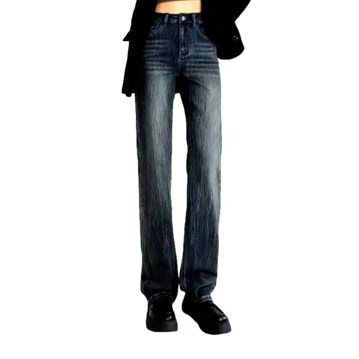 Straight sanded jeans
 for ladies