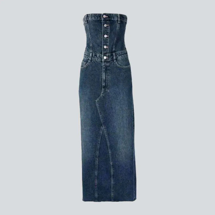 Strapless fashion denim dress | Jeans4you.shop