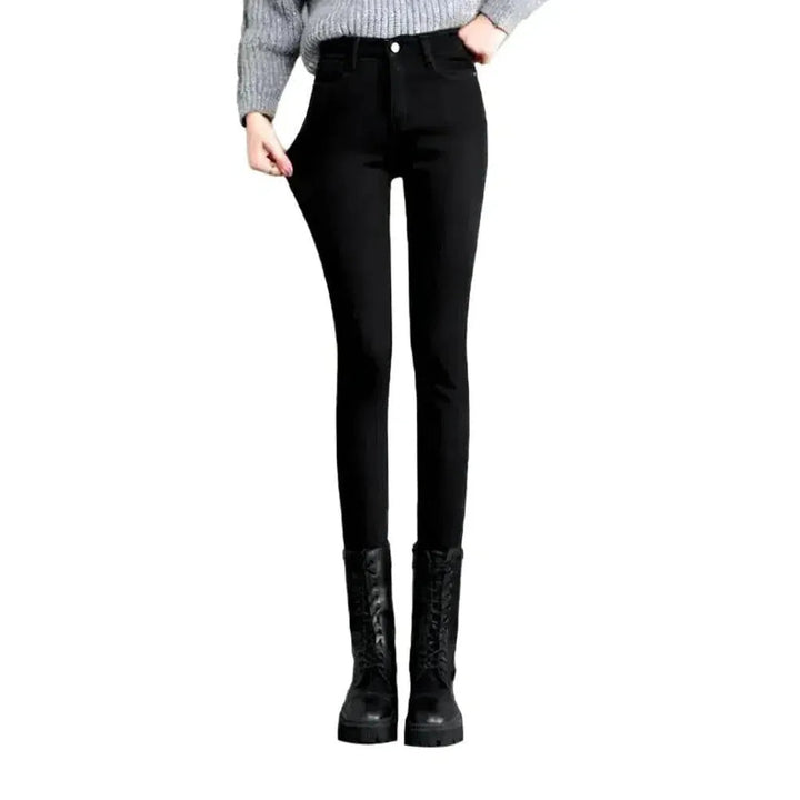 Street fleece jeans
 for women