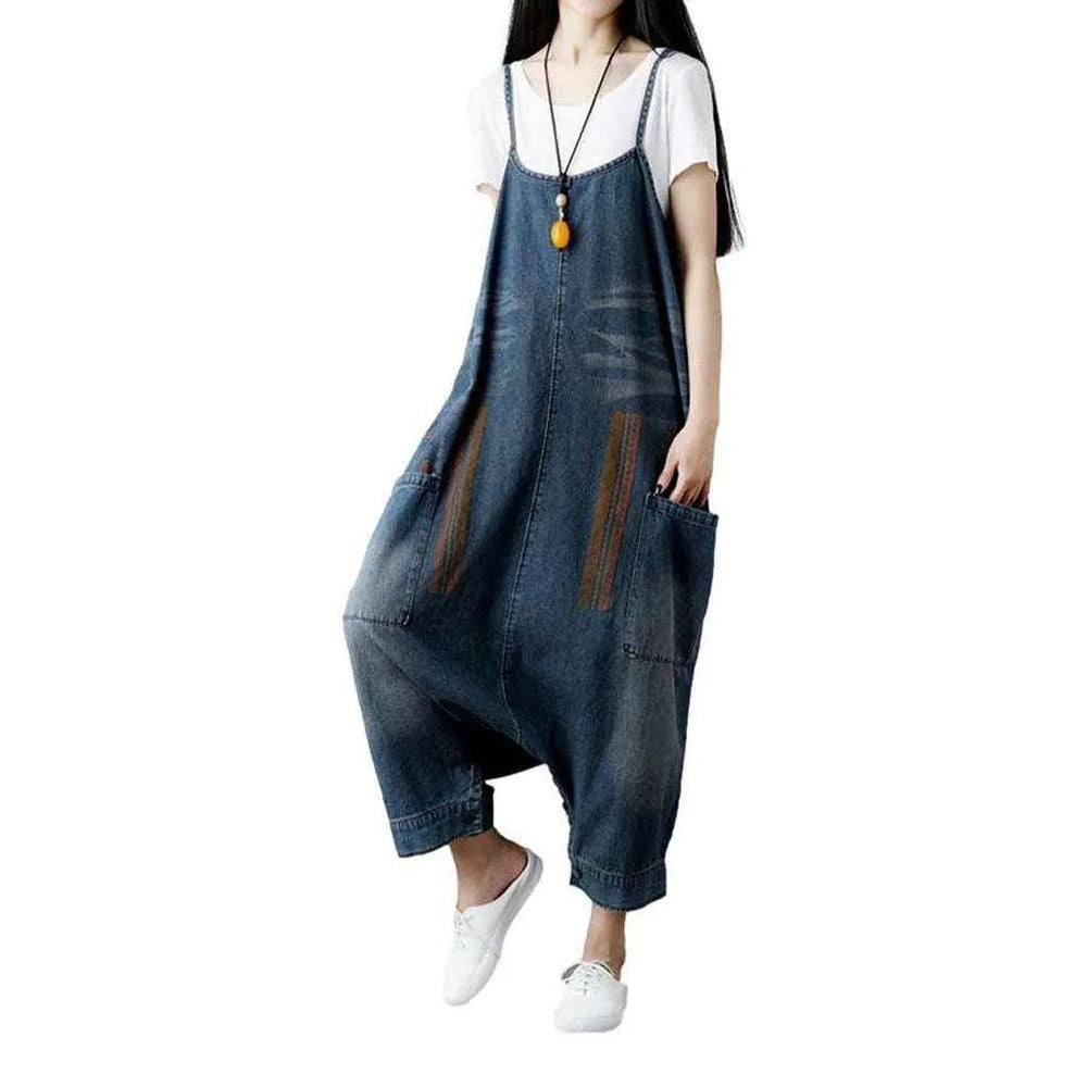 Street Style Women's Jean Overall - Blue