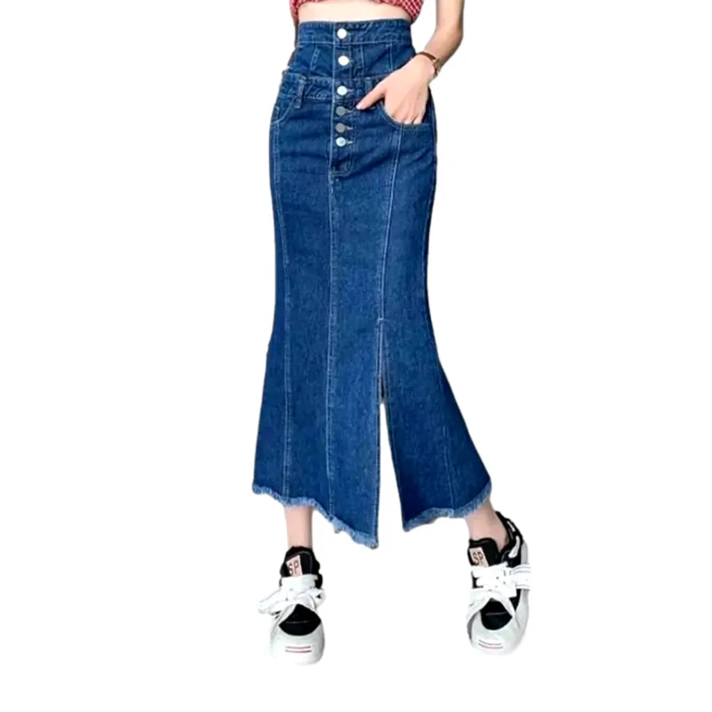 Street slit women's denim skirt