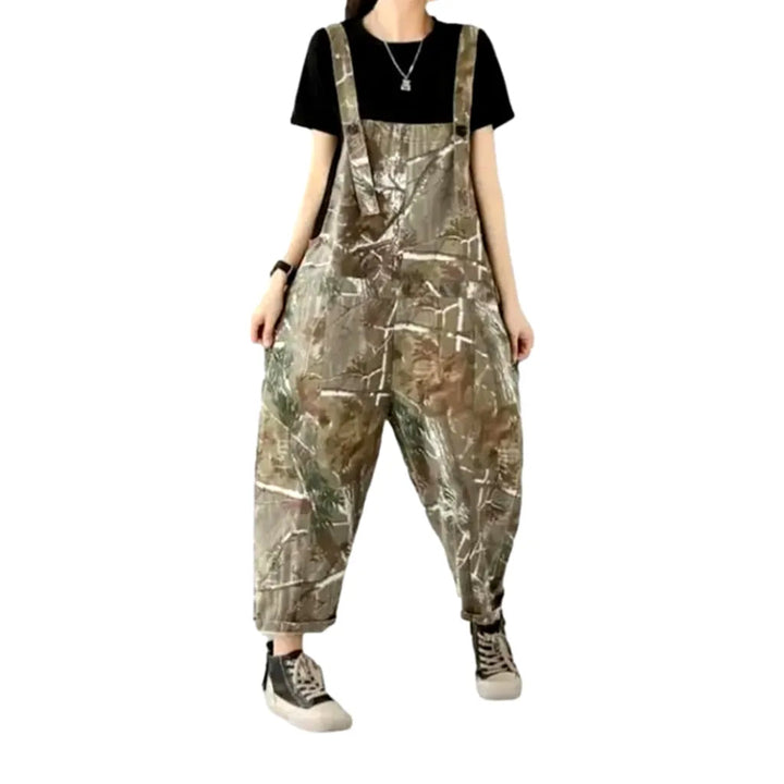 Street Style Denim Dungaree for Ladies - Sand