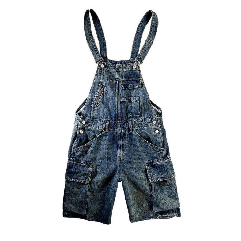 Street Style Men's Denim Overall - Blue