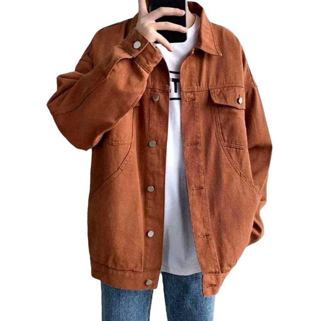 Streetwear oversized men's denim jacket