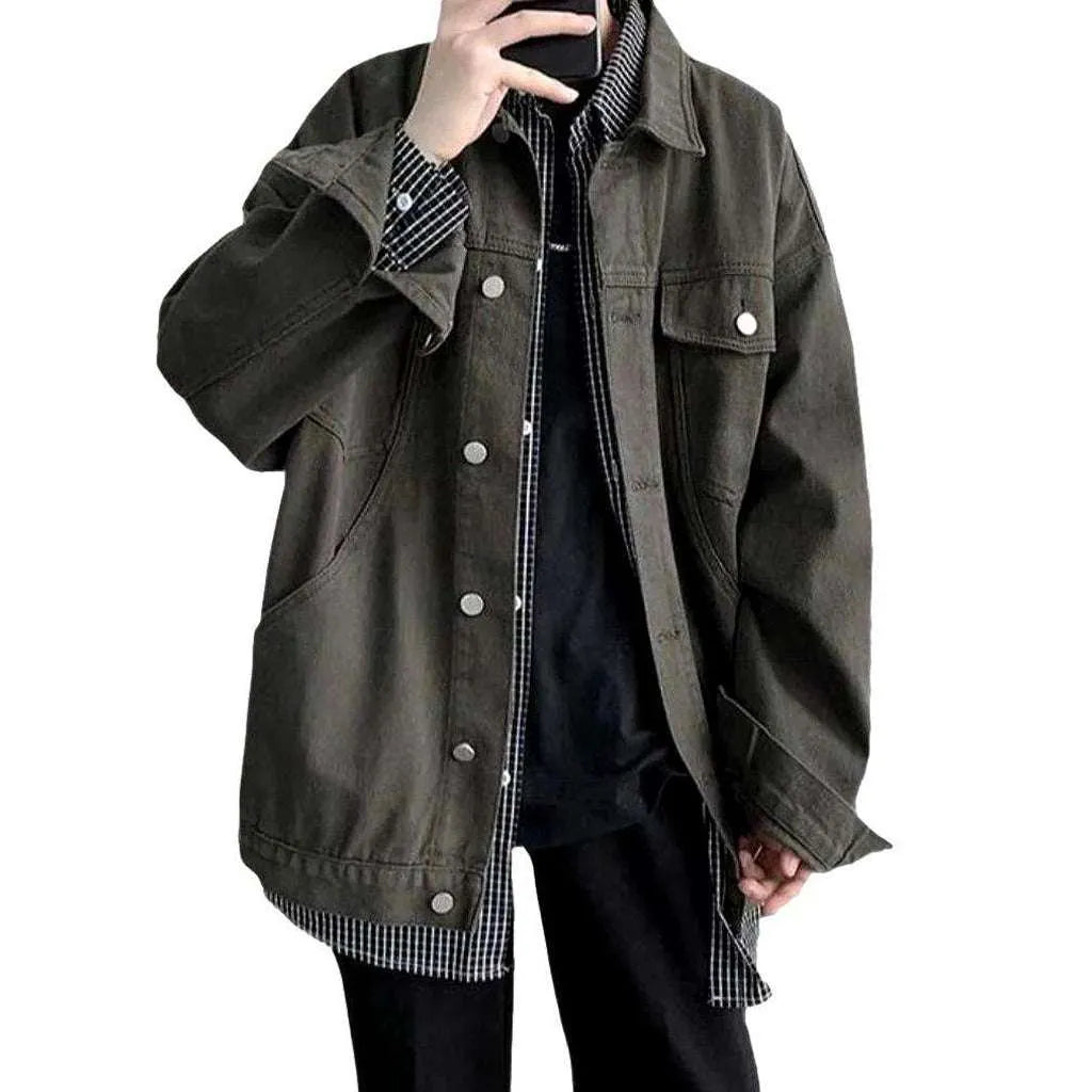 Streetwear oversized men's denim jacket