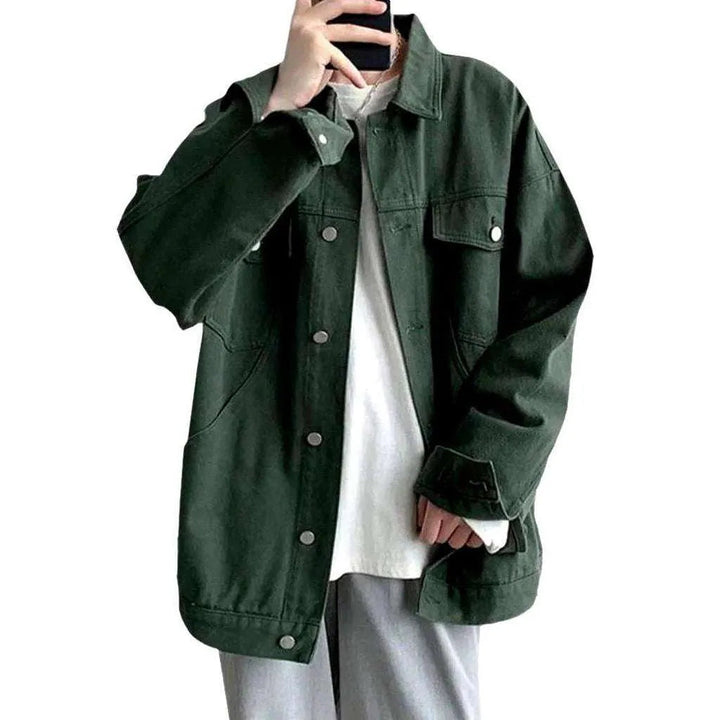 Streetwear oversized men's denim jacket