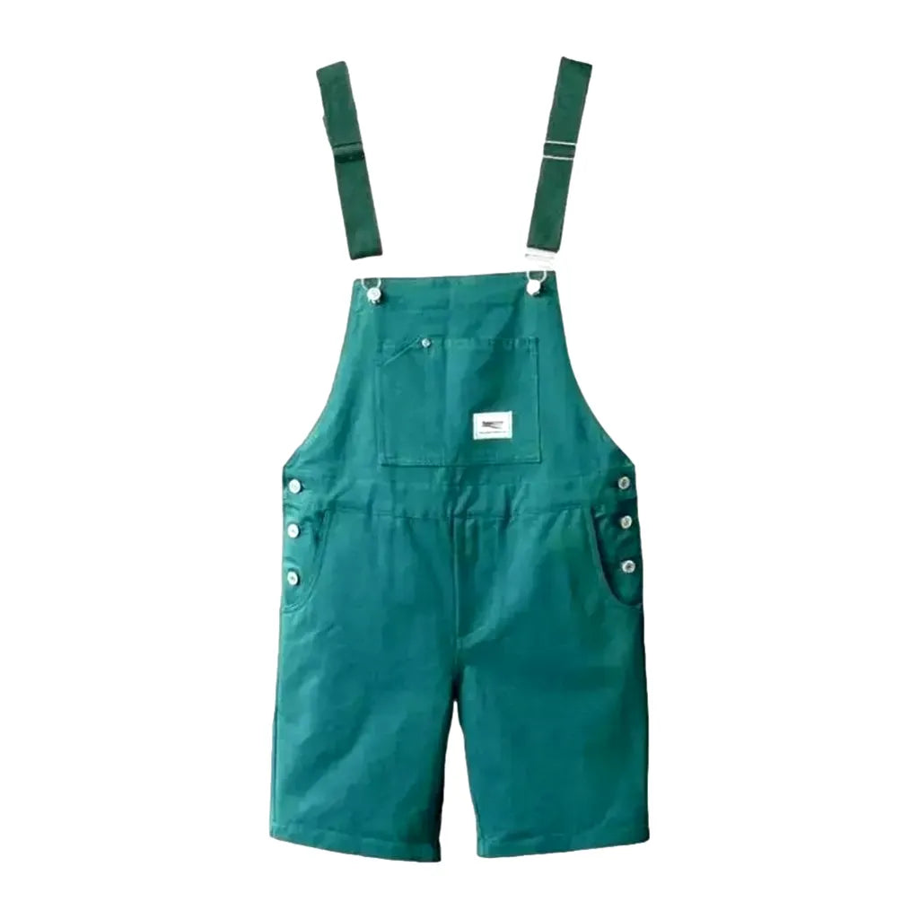 Stylish Jean Overall Shorts for Men - Green