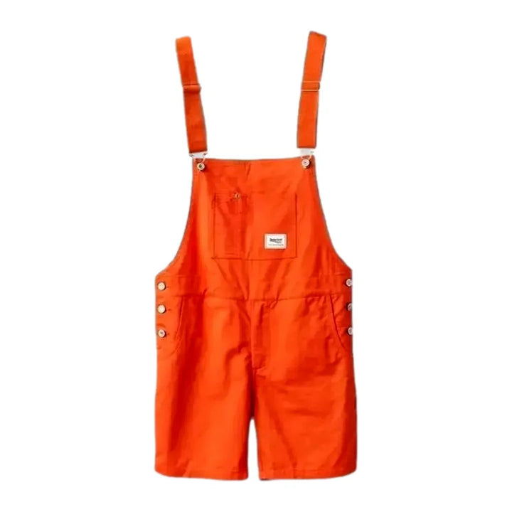 Stylish Jean Overall Shorts for Men - Orange