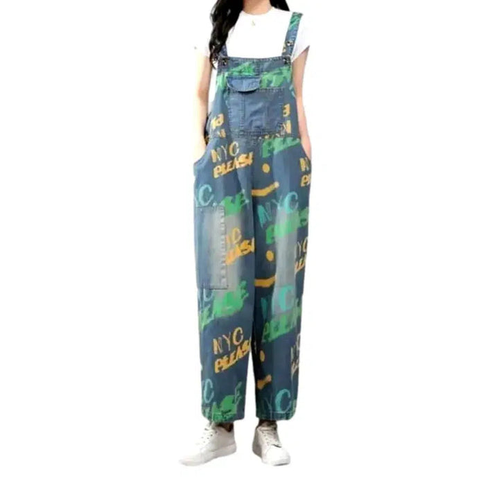 Stylish Jeans Dungaree for Ladies - Light Blue