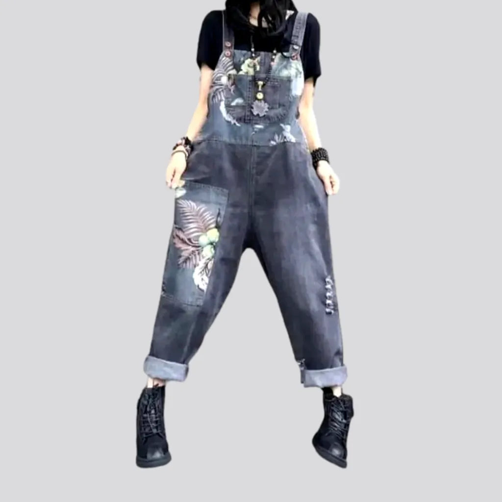 Stylish Sanded Denim Dungaree for Women | Jeans4you.shop