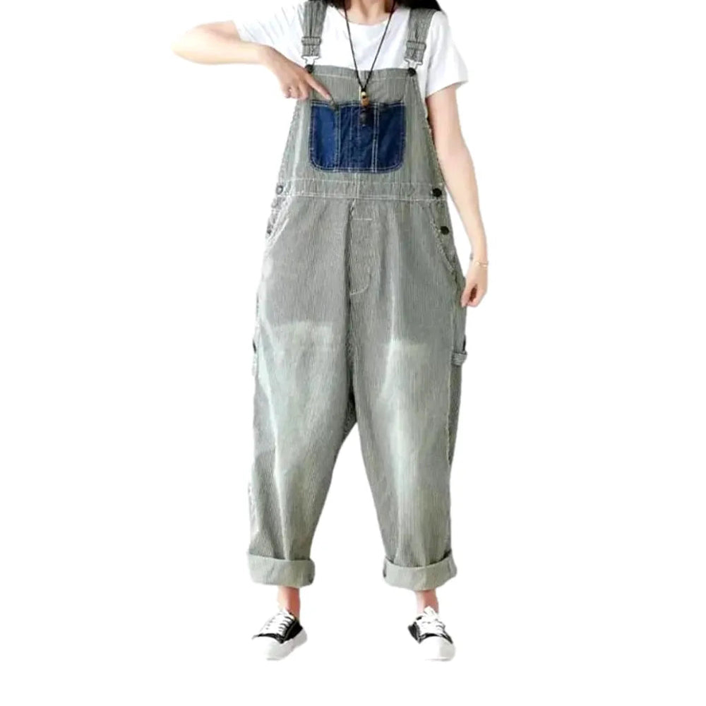 Stylish Jean Overall for Ladies - Grey