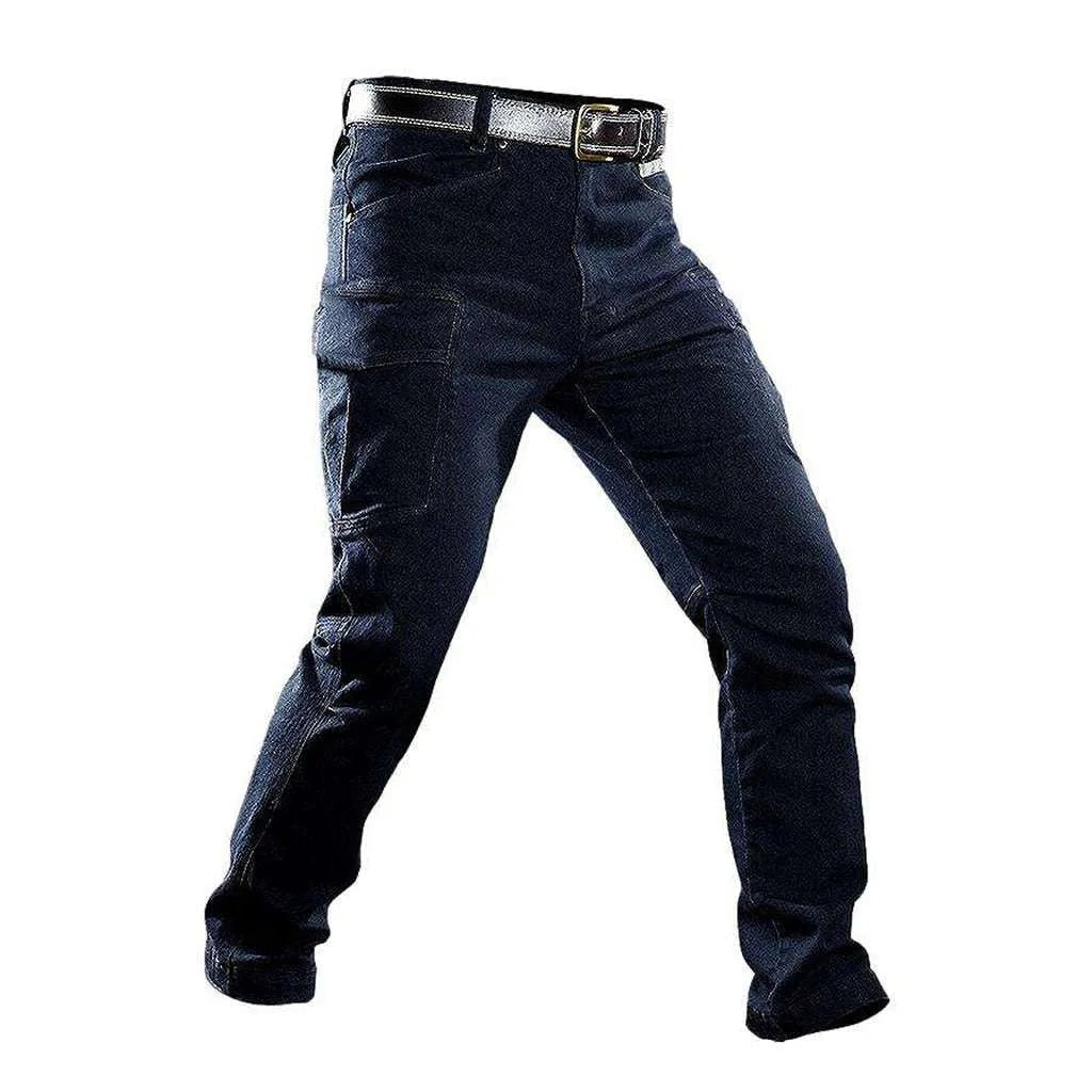 Tactical men's cargo denim pants