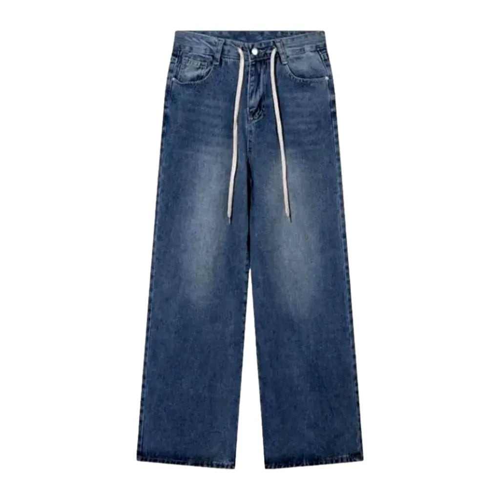 Tall-waistline street jeans