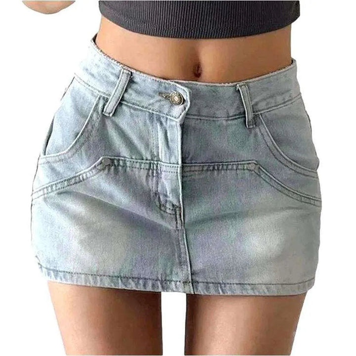 Ultra short urban denim skirt
