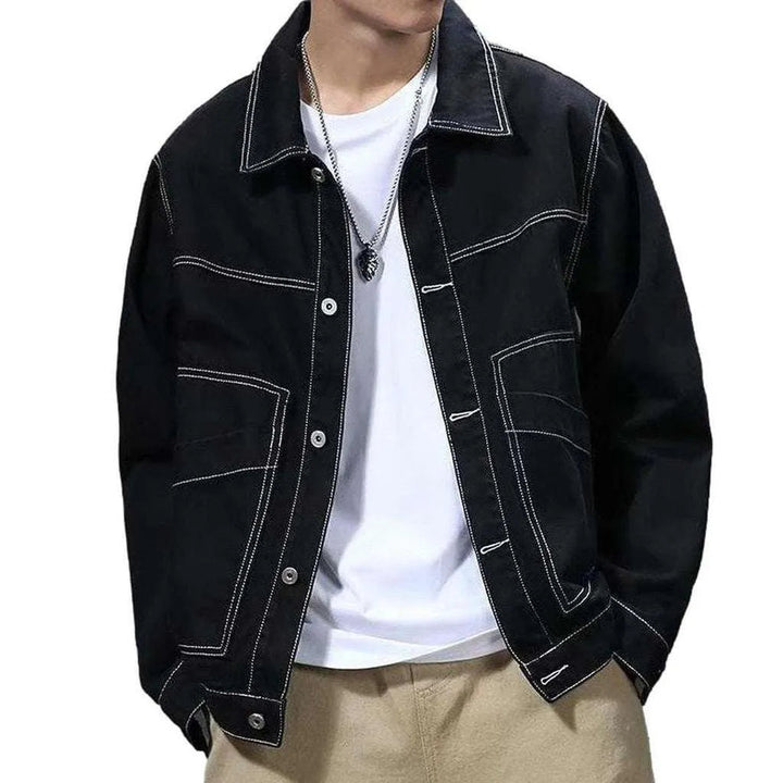 Urban men's black denim jacket