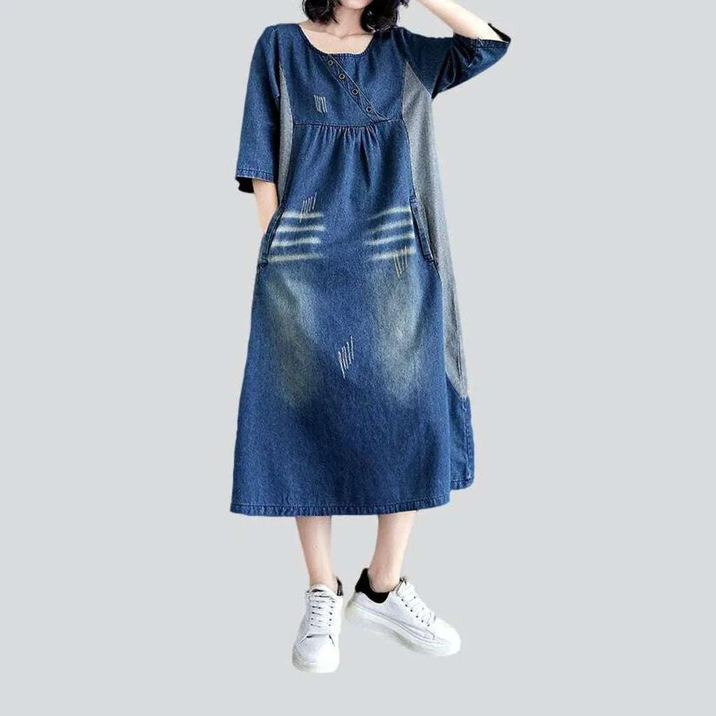 Urbane medium wash jeans dress | Jeans4you.shop