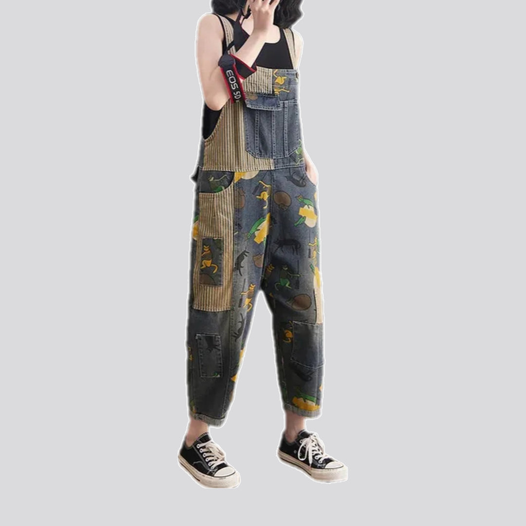 Varied Colors Roomy Fit Denim Dungaree for Women | Jeans4you.shop