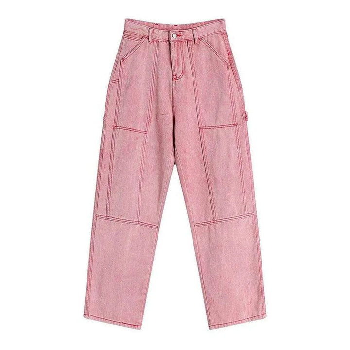 Vintage pink women's baggy jeans